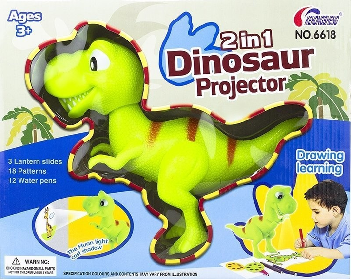 Projektor do rysowania LEAN Toys Dinozaur 2 w 1 (1384) (5905884458020) - obraz 1