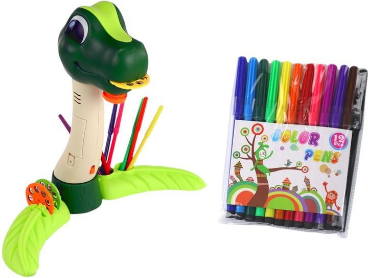 Projektor do rysowania LEAN Toys Dinozaur dźwięki + akcesoria (16321) (5905679078549) - obraz 3