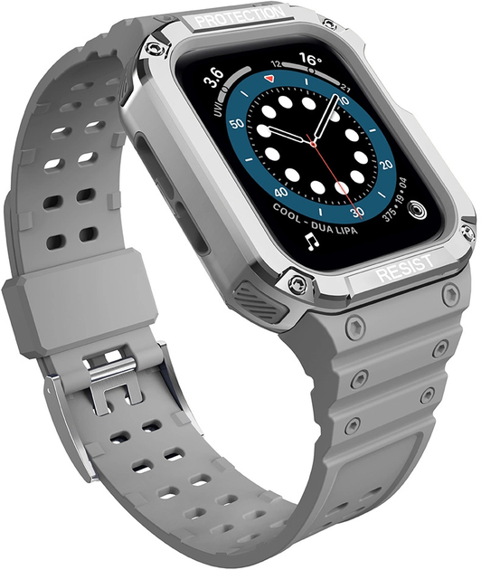 Ремінець із чохлом Hurtel Protect Strap Band для Apple Watch 38/40/41 мм Gray/Silver (9145576231616) - зображення 2
