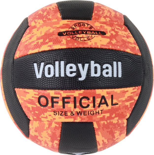 Piłka do siatkówki LEAN Toys 17084 Rozmiar 5 Orange-Black (5905884459416) - obraz 1