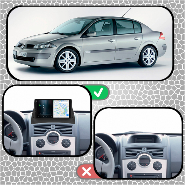 Штатная магнитола Lesko для Renault Megane II 2002-2006 экран 9" 2/32Gb/ Wi-Fi GPS Optima Рено Меган - изображение 3