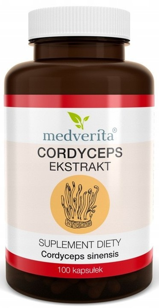 Naturalny suplement diety Medverita cordyceps ekstrakt 500 mg 100 kapsułek (5903686581472) - obraz 1