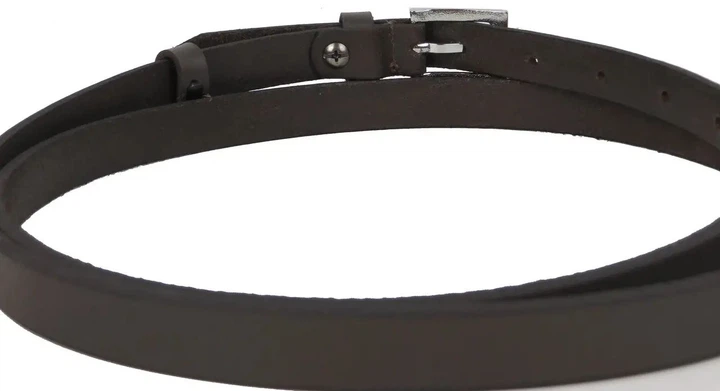 Женский кожаный ремень Skipper 1.5х117 см Темно-коричневый (1623-15) - изображение 3