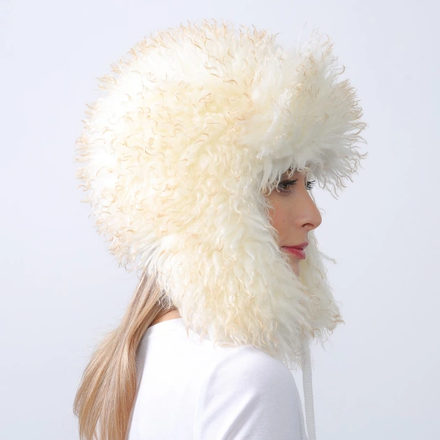 Шапка ушанка женская LuckyLOOK Керри One Size Молочный 653-924 - изображение 2