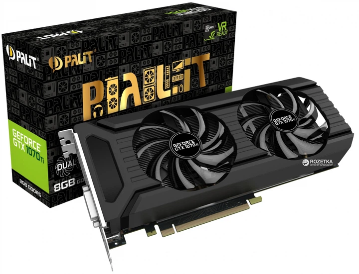 Видеокарта Palit PCI-Ex GeForce GTX 1070 Ti Dual 8GB GDDR5 (256bit