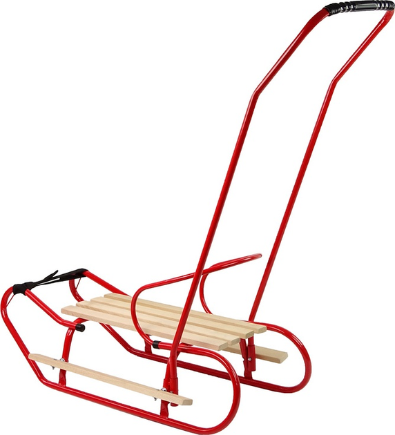 Sanki metalowe LEAN Toys z pchaczem 13368 Red (5905323215917) - obraz 3
