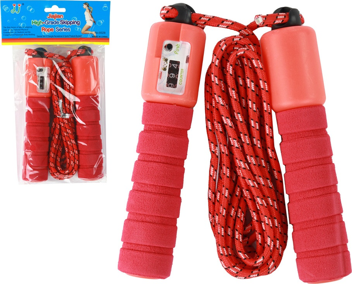 Skakanka LEAN Toys z licznikiem 275 cm 17407 Red (5905991002734) - obraz 2