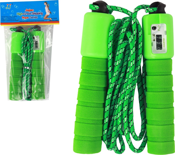 Скакалка LEAN Toys з лічильником 275 см 17408 Green (5905991002741) - зображення 2