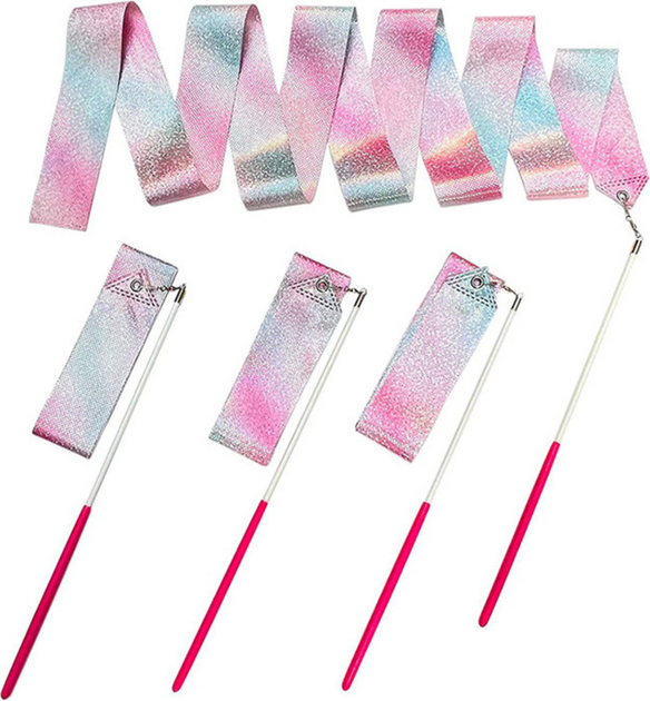 Wstążka gimnastyczna LEAN Toys 205 x 5 cm 24926 Purple-Pink (5905991059769) - obraz 2