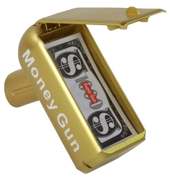 Pistolet na pieniądze LEAN Toys Pieniądze papierowe 100 sztuk Złoty 17138 (5905884459959) - obraz 4