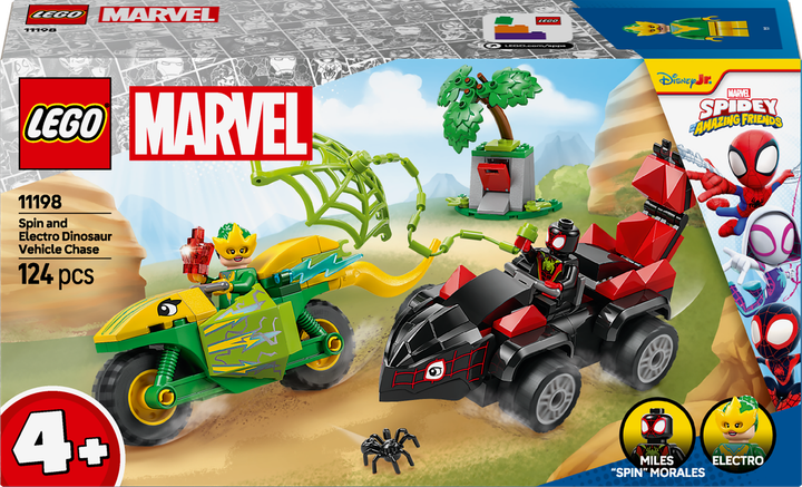 Лего Марвел Спин и погоня за мото динозавром Электро Lego Marvel Super Heroes 11198 - изображение 6