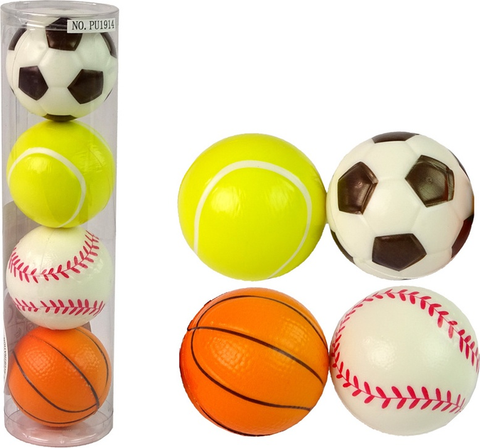 Zestaw miękkich piłek LEAN Toys 11338 4 szt. (5905214974312) - obraz 2