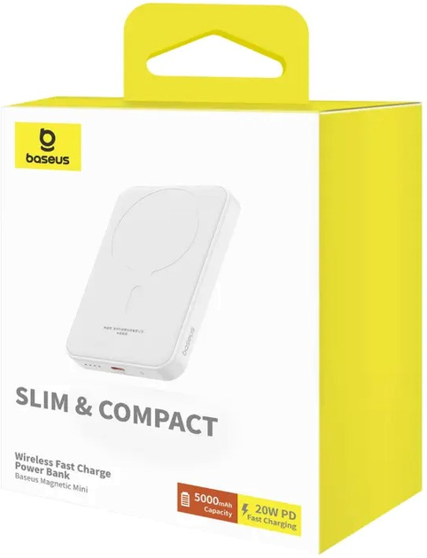 УМБ Baseus Magnetic Mini Wireless 5000mAh 20W White (P10022107223-00) - зображення 8