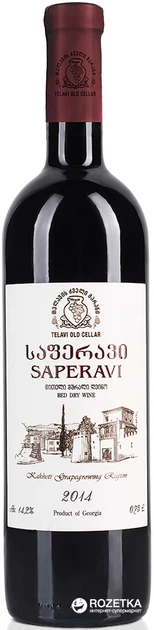 Вино Telavi Old Cellar Saperavi червоне сухе 0.75 л 14.2% (4869002001028) - Фото 1 Вино Telavi Old Cellar Saperavi червоне сухе 0.75 л 14.2% (4869002001028) - зображення 1