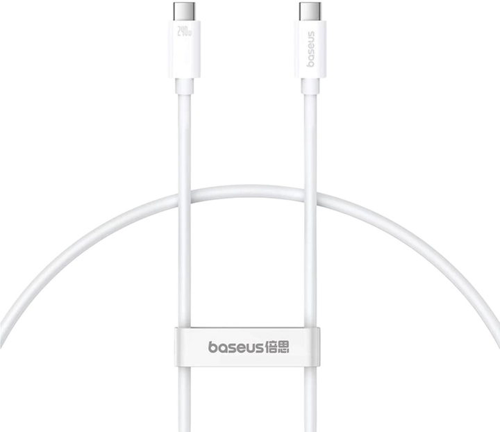 Kabel Baseus Explorer USB Type-C - USB Type-C 1 m 240 W Moon White (AT6932172648787) - obraz 2