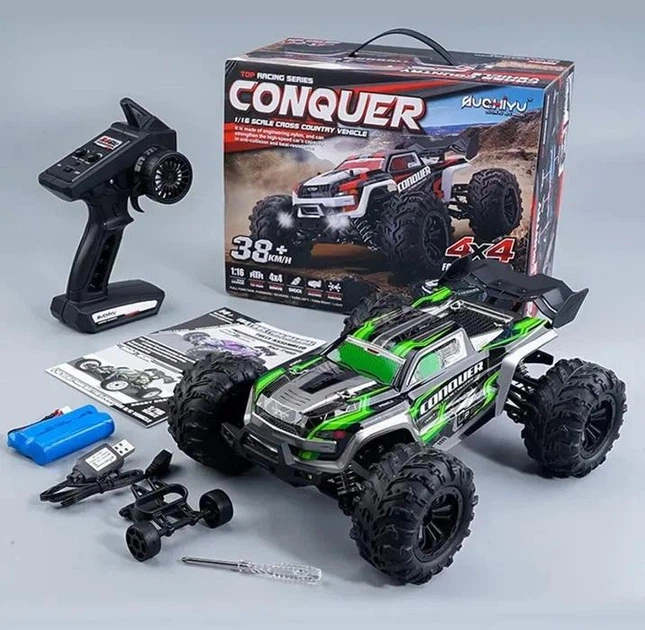 Радиоуправляемая машина Conquer RC WL Toys монстр-трак 4х4 38км/ч 1/16 Зелёный ( код: 16102G ) - Фото 13 Радиоуправляемая машина Conquer RC WL Toys монстр-трак 4х4 38км/ч 1/16 Зелёный ( код: 16102G ) - изображение 13
