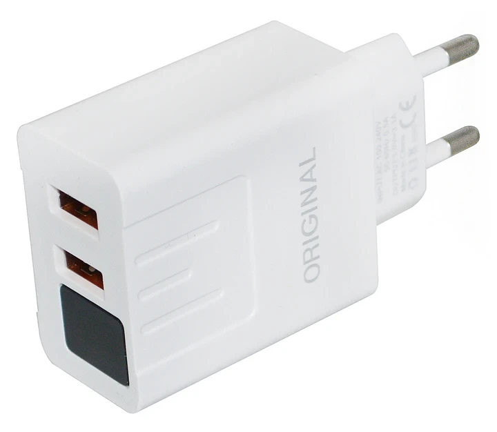 Адаптер 220V на 2 USB (A-14) с дисплеем CX QC03 / Зарядное устройство / Блок питания для зарядки телефона, Зарядка для аккумулятора - изображение 3