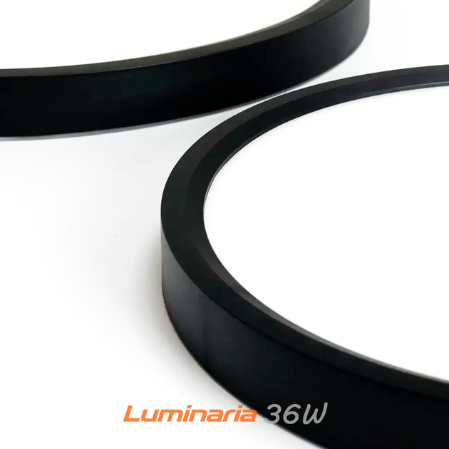 Світильник світлодіодний накладний GLR-36W BLACK Luminaria 5000K 3960Lm 220V IP20 Ø400x23мм 36Вт чорний - зображення 5