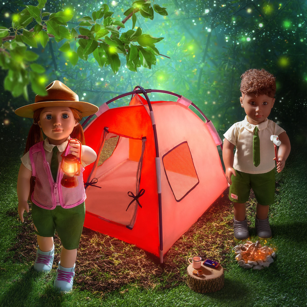 Zestaw akcesoriów do lalek Our Generation All Night Campsite Namiot 46 cm + Akcesoria kempingowe (062243443419) - obraz 5