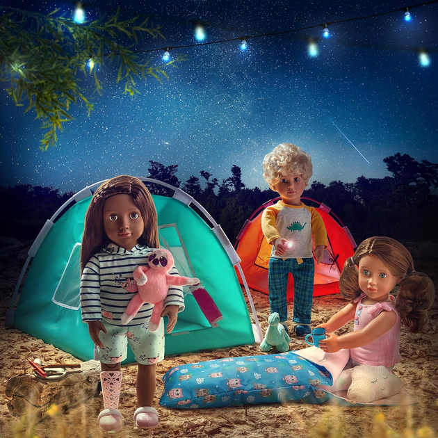 Zestaw akcesoriów do lalek Our Generation All Night Campsite Namiot 46 cm + Akcesoria kempingowe (062243443419) - obraz 6