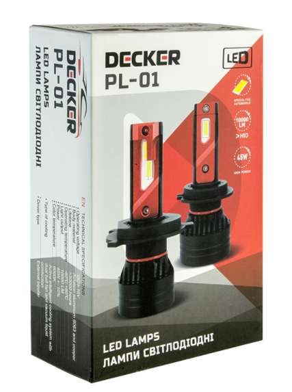 Світлодіодні автолампи DECKER LED PL-01 5K H1 2шт - изображение 5