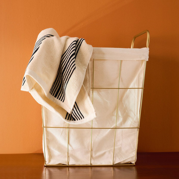 Кошик для білизни Homla Lorrey 42 x 27 x 49 см Золотисто-білий(5904183870182) - зображення 6