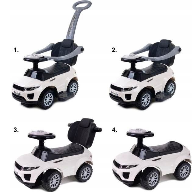 Толокар Lean Cars Sport Car Toddlers 614W 4 в 1 Білий (5902808155270) - зображення 15