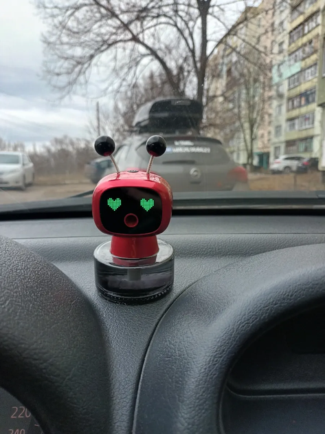 Автоматический ароматизатор в машину робот JQR002, Красный - интерактивный освежитель воздуха, 4 режима, 50 мл - изображение 5