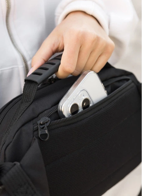 Жіноча тканинна сумка через плече SAMBAG Чорна з жовтим (10990301517) - зображення 6