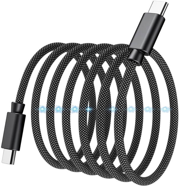 Kabel Choetech XCC-1054 Magnetic USB Type-C - USB Type-C 240W 1.2 m Black (AT6932112108258) - obraz 3