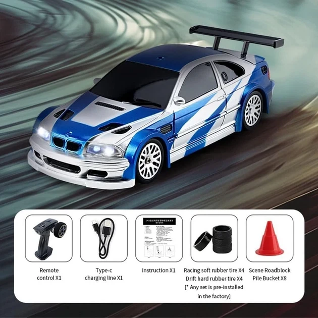 Машинка для дрифта мини Jiabaile Drift Car 1/43 4WD на радиоуправлении BMW M3 GTR 4302 - изображение 2