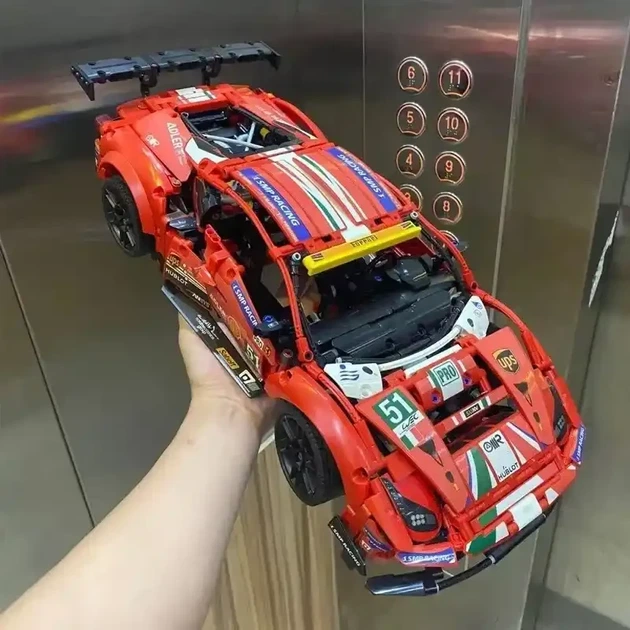 Конструктор Technic Ferrari 488 GTE AF CORSE Феррари 1677 деталей, красный - изображение 7