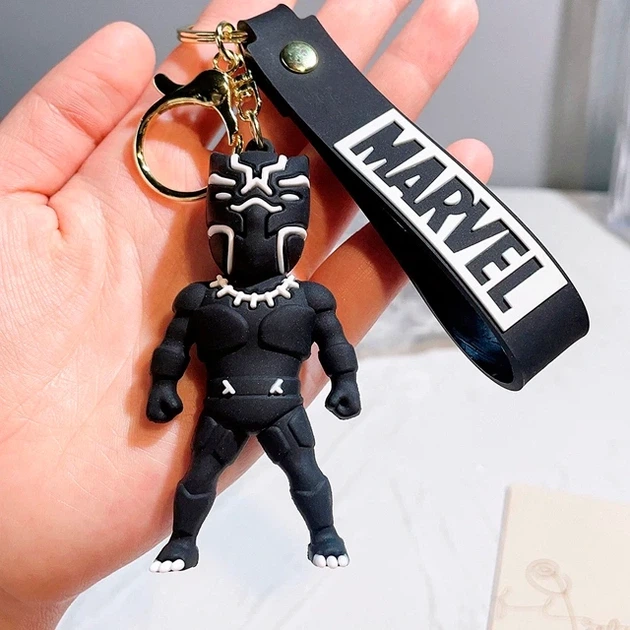 Брелок Черная Пантера резиновый объемный Black Panther Марвел на рюкзак Marvel - изображение 2