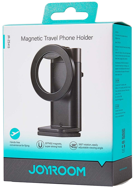 Тримач для телефона JOYROOM JR-ZS413 Magnetic Travel Phone Holder Black (6956116717827) - зображення 6