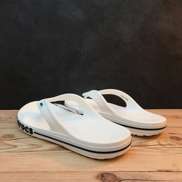Чоловічі Крокс в'єтнамки Баябенд БІлі Crocs Bayaband Flip White/Navy (48/49, білий) - зображення 8