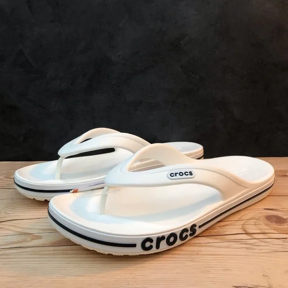 Чоловічі Крокс в'єтнамки Баябенд БІлі Crocs Bayaband Flip White/Navy (48/49, білий) - зображення 10