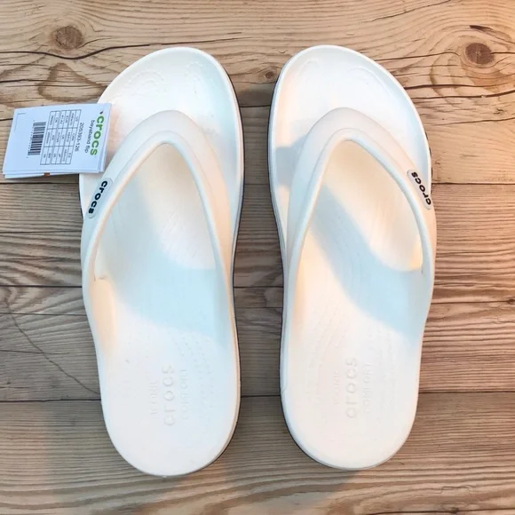 Чоловічі Крокс в'єтнамки Баябенд БІлі Crocs Bayaband Flip White/Navy (48/49, білий) - зображення 11