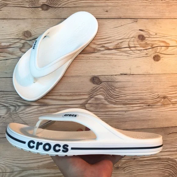 Чоловічі Крокс в'єтнамки Баябенд БІлі Crocs Bayaband Flip White/Navy (48/49, білий) - зображення 14