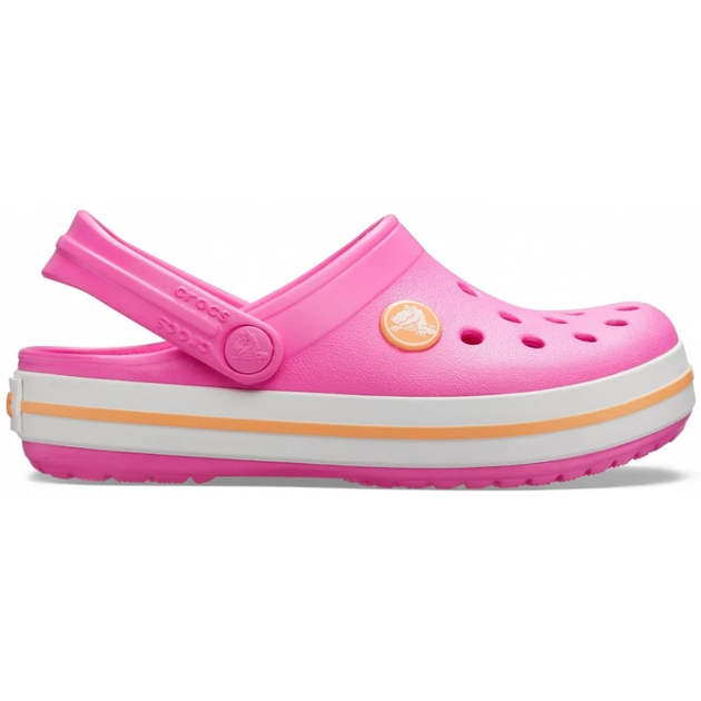 Дитячі крокси для дівчинки Crocs Crocband Kids Electric Pink / Cantaloupe (34/35, рожевий) - Фото 3 Дитячі крокси для дівчинки Crocs Crocband Kids Electric Pink / Cantaloupe (34/35, рожевий) - зображення 3