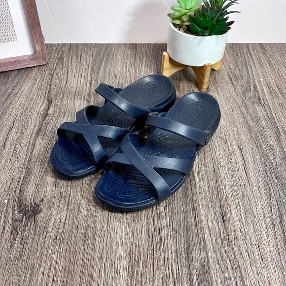 Жіночі сандалі Crocs Meleen Crossband Sandal Navy (42-43, синій) - зображення 4