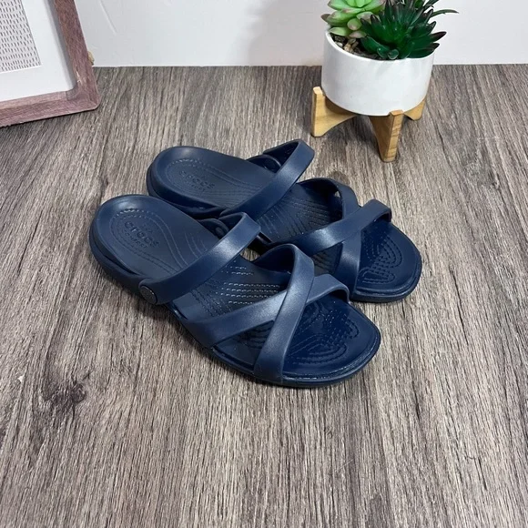 Жіночі сандалі Crocs Meleen Crossband Sandal Navy (42-43, синій) - зображення 12