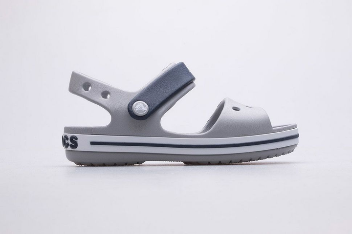 Дитячі сандалії для хлопчика Crocs Crocband Sandal Light Grey/Navy kids (30/31, сірий) - зображення 10