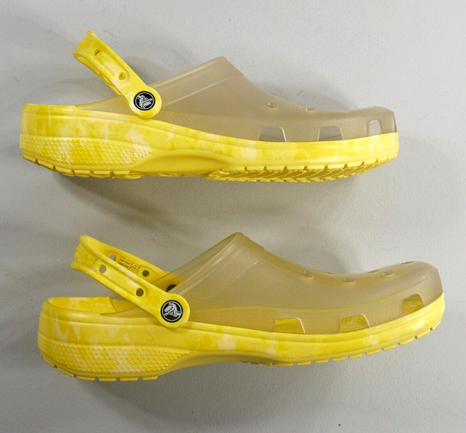 Жіночі крокси Crocs Classic Translucent Bleach Dye Clog Banana (44-45, жовтий) - зображення 9