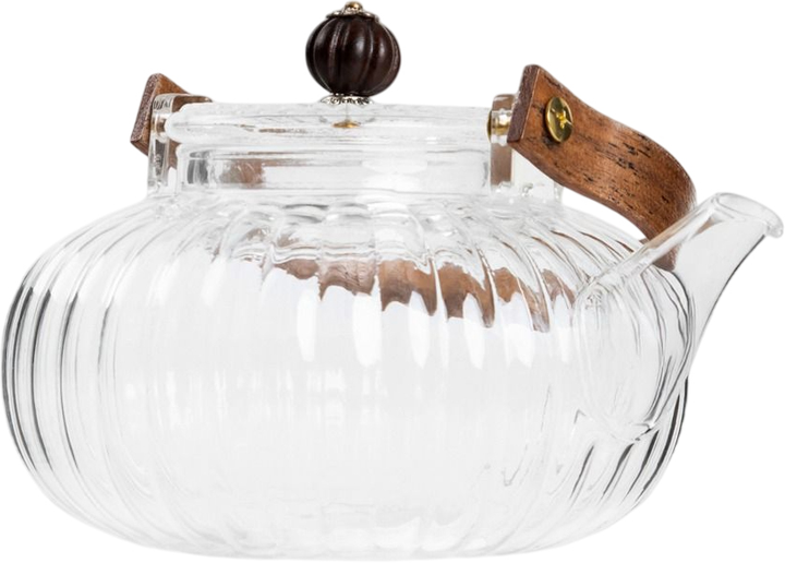 Dzbanek Homla Corrie ryflowany z drewnianą rączką 550 ml (5904183891262) - obraz 2