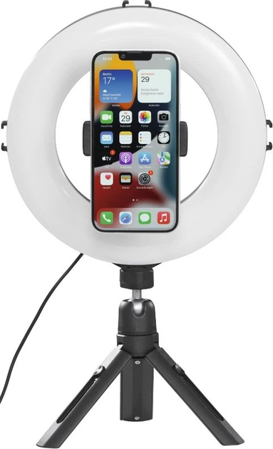 Lampa pierścieniowa ze statywem Hama Smart-80 V2 Black (4007249046574) - obraz 11