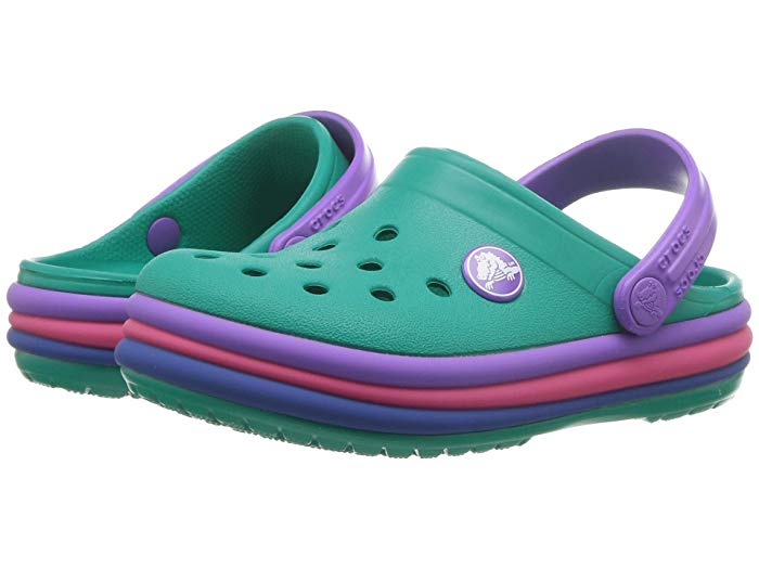 Дитячі крокси для дівчинки Crocs Crocband Rainbow Band Clog Tropical Teal (27/28, м'ятні) - Фото 1 Дитячі крокси для дівчинки Crocs Crocband Rainbow Band Clog Tropical Teal (27/28, м'ятні) - изображение 1