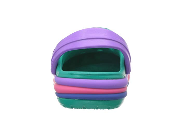 Дитячі крокси для дівчинки Crocs Crocband Rainbow Band Clog Tropical Teal (27/28, м'ятні) - Фото 4 Дитячі крокси для дівчинки Crocs Crocband Rainbow Band Clog Tropical Teal (27/28, м'ятні) - изображение 4