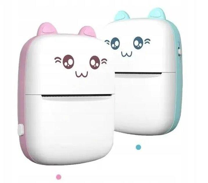 Портативний мініпринтер Mini printer Blue +4 шт звичайного + 3 шт самоклеючий +3 шт кольорового+ чохол - зображення 7