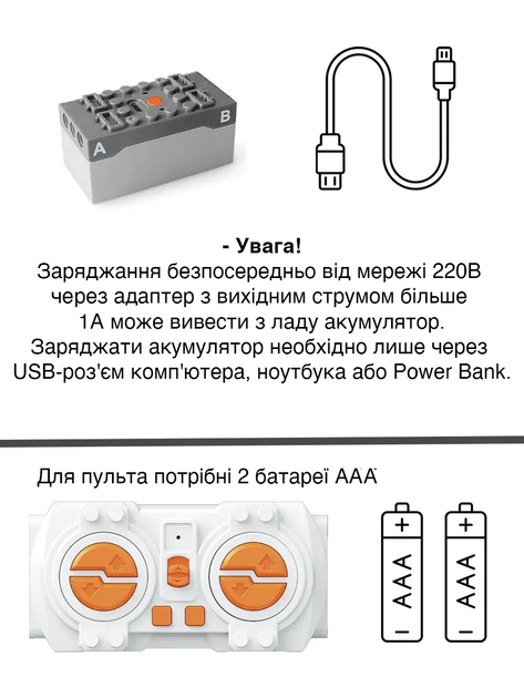 Комплект керування для Moyu Technic: пульт, блок живлення, мотори L - Фото 2 Комплект керування для Moyu Technic: пульт, блок живлення, мотори L - зображення 2