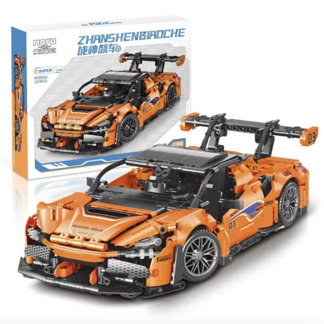 Конструктор машина McLaren 720S з мотором від Moyu Technic, 1074 деталі, помаранчева - зображення 9